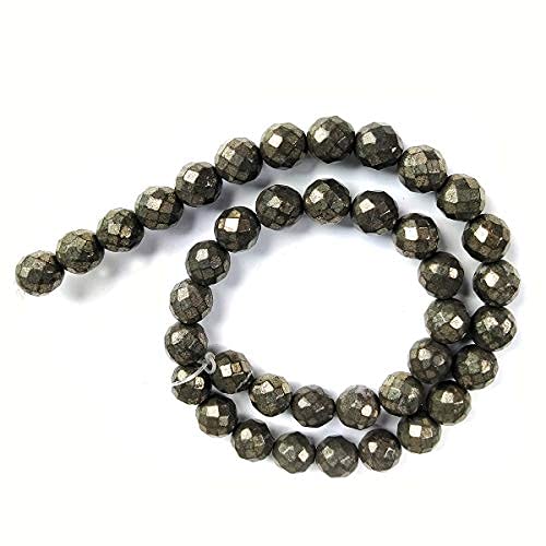 Perles de pyrite de 10 mm façonnées en diamant éclatant pour des bijoux d'exception
