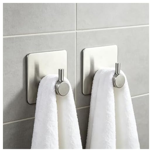 Adhesive Hooks Heavy Duty Wall Hooks Waterproof Stainless Steel Hanger for Hanging Coat, Hat,Towel Robe Rack Wall Mount, Bathroom and Bedroom,Silver,2pcs