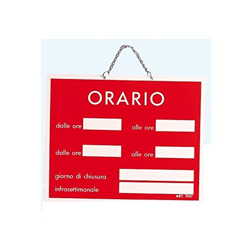 CARTELLO ORARIO APERTURA TEMPOPOL ROSSO cm 15x11 [LETTERFIX ]