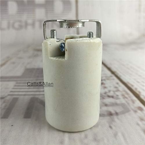 Kamas 2/10pcs Ceramic sockets E14/E27 Pottery and Porcelain lamp holder DIY inside chandelier light socket AC110V/220V lighting base - (Color: LH9202, Base Type: 2units)