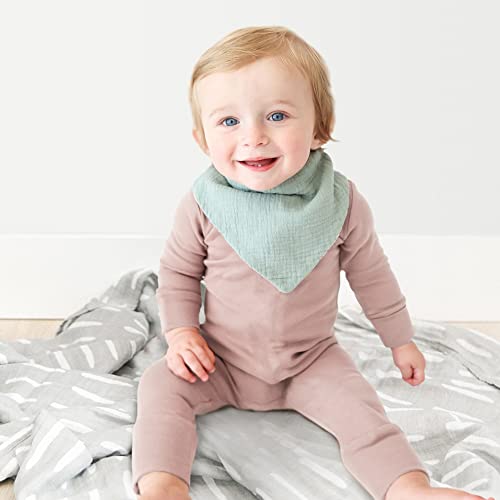 Konssy Muslin Baby Bibs 10 Pack Baby Bandana Drool Bibs 100% Cotton for Unisex Boys and Girls, Soft Absorbent Set for Teething and Drooling - Image 3