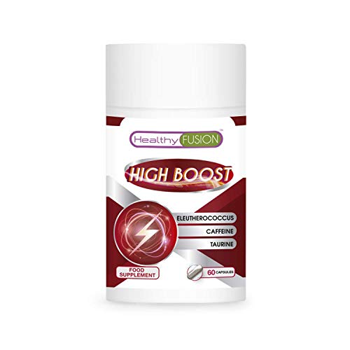 HIGHBOOST | Caffeine + Taurine + Eleutherococcus | Powerful energy stimulant | Eliminates fatigue and Improves Physical resistance and Concentration | Improves and enhances Muscle performance | 60U