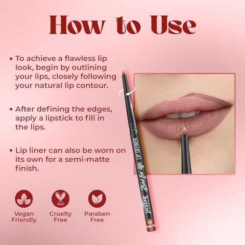 Image of JAQULINE USA Bae For Life Lip Definer lipliner | Long Lasting Lip Liner Pencil | Waterproof | Smudge Proof | Matte Finish | Paraben Free | Vegan & Cruelty Free Lipliner | Brownie Point 02, 0.3g