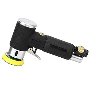 Akozon Mini Air Haakse slijper, 90° pneumatische polijstmachine + 5 cm 3 inch schuurkussen excentrische schuurmachine perslucht haakse slijper/polijstmachine, Standaard