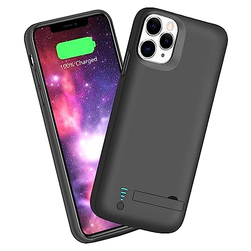 Sitong Battery Case for iPhone 11 Pro Max 6000mAh Rechargeable Extended Battery Charging Charger Case Add 110% Extra Juice Support Wired Headphones Black