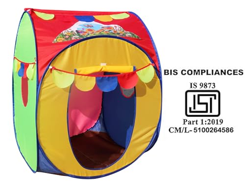 Image of Homecute Pop Up Foldable Hut Type Kids Toys Baby Tent House, Tent House for Girls & Boys, Play Tent House Suitable for 1 Year to 6 Years (Small Size Multicolour)