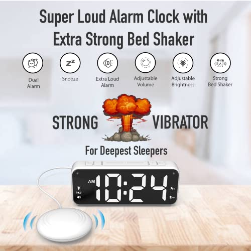 Extreme Powerful Vibration Alarm Clock + Extra Loud Alarm for Heavy Sleeper/Deaf/Hearing Impaired - Image 2