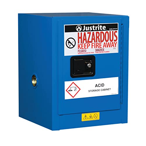 Image of Justrite 8604282 Countertop Hazardous Material Steel Safety Cabinet, 4 gal, Steel, Blue