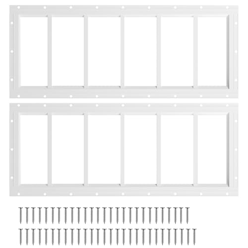 NeatiEase 2 Pack Shed Windows 10'x35', Transom Window Fixed Design with Tempered Glass for Playhouses, Sheds, Garage and Chicken Coops (White)