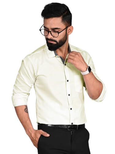 Image of Pinkmint Men's Solid Shirt | Soft Cotton Blend | Casual Shirt | Plain | Full Sleeve - Regular Fit (Combo Pack of 3 | Available in Plus Size)