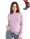 Merino.tech Merino Wool Base Layer Women - 100% Merino Wool Heavyweight, Midweight, Lite Long Sleeve Thermal Shirt and Socks