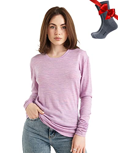 Merino.tech Women's 100% Merino Wool Base Layer