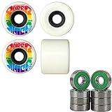 OJ Skateboard Wheels Mini Super Juice 55mm 78A Soft Rainbow + ABEC 7 Bearings