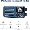 Choyong A8W Internet Radio, Portable Smart WIFI/4G Radio FM Receiver with 4K+ Pre-stored Stations, Voice Search, Rechargeable 2000mAh Battery, Alarm Clock, Micro SD Card