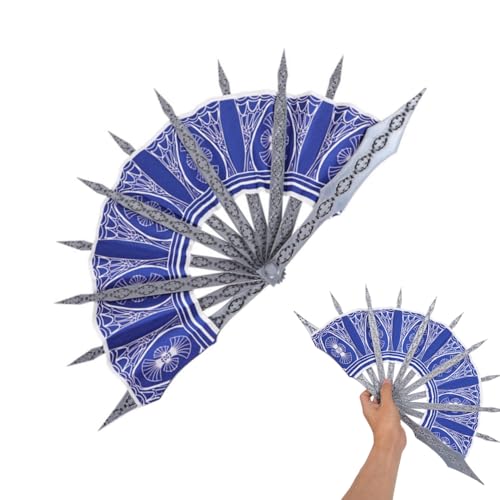Women Kitana Cosplay Costume Props Kitana Folding Hand Fan Halloween Outfits Accessory Purple (Purple, One Size)