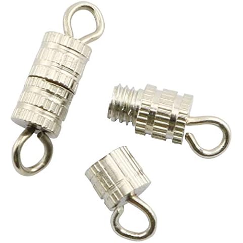 NX Garden Barrel Screw Clasps 50PCS Silver Screw Barrel Jewelry Necklace Bracelet Clasps Connectors 4x13.5mm Cover