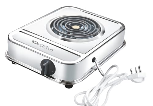Image of Ritayedet 2000W Fast Heating Electric Coil Stove, Portable Single Burner Hot Plate, Durable Stainless Steel Body, Compact Electric Cooktop for Home, Hostel, Office & Travel Cooking