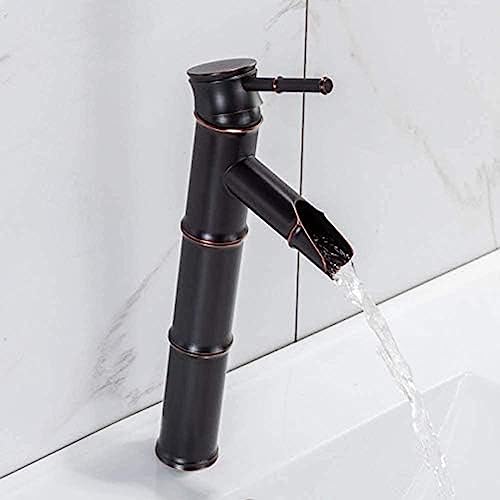 Robinet de cuisine bambou noir mélangeur moderne pour évier et lavabo