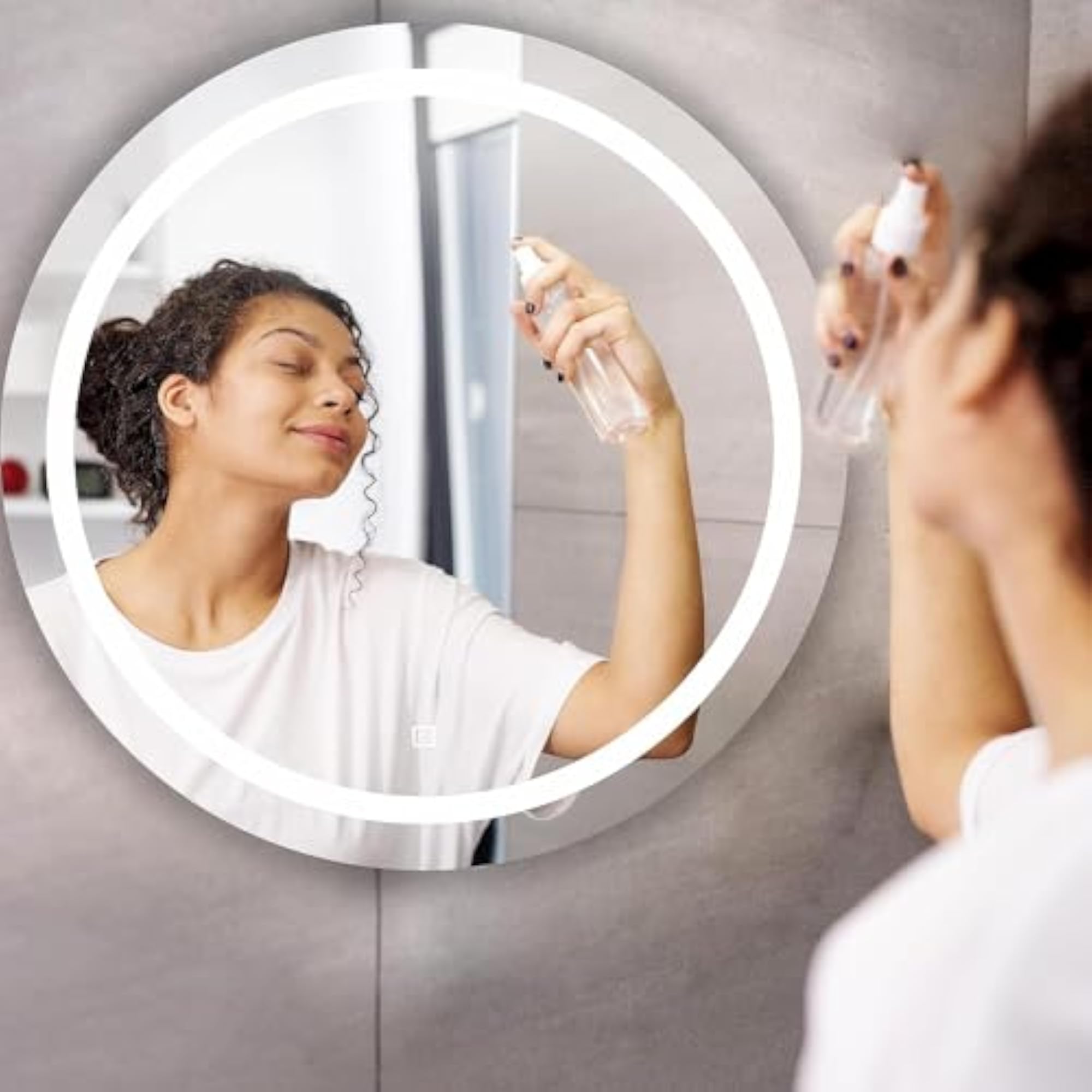 Round Mirror Three-Lighting LED Mirror