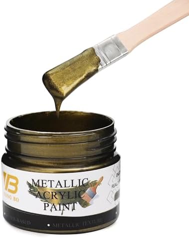 YongBo Metallic Acrylic Paint Brass, 100ml Brass Paint for Canvas, Rock, Stone, Wood, Fabric, Art Supplies