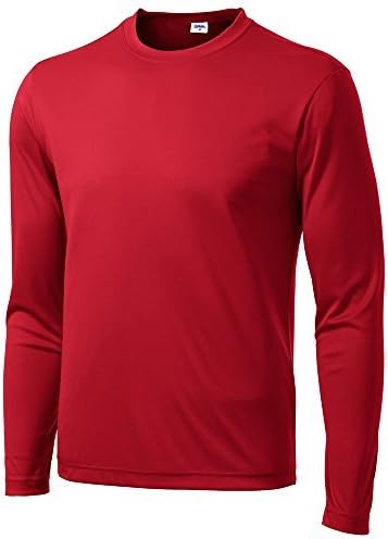 Opna Men's Long Sleeve Moisture Wicking Athletic Shirts RED-M