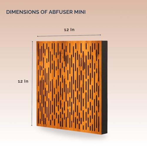 Image of Timber Acoustics Abfuser Mini Acoustic Panel | Diffusion & Absorption | Reduces Echo | For Studios, Home Theatres & Living Spaces | 1ft x 1ft x 2in (Resonance, Set of 4)