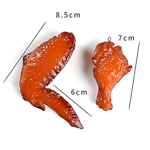 Hanmade Simulation Fried Chickens Pendant Necklace Funny Creative Resin Simulation Food Chicken Legs Wings Link Chain Necklace for Women Men Girls Boys Jewelry2