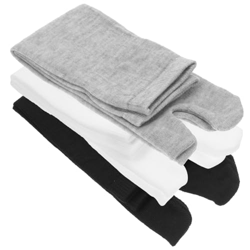Chaussettes Tabi mollet OUNONA en coton blanc avec 3 paires unisexe à orteils séparés