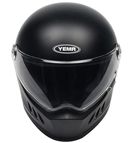 Motorcycle Full Face Helmet Dot And Ece Approved - Yema Ym-833 Motorbike Moped Street Bike Racing Crash Helmet With Clear Visor For Adult, Men And Women - Matte Black, M #TOP4