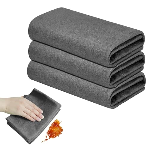 ASIRYVA 3 paños de limpieza mágicos, paños mágicos reutilizables, paño de microfibra súper suave sin rayas para el hogar, cocina, ventana, espejo y ventana de cristal del coche