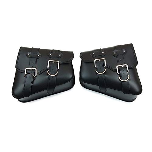 CKryzillix Alforjas Moto,Bolsa Trasera Moto Uso Apto para XL de la Motocicleta Alforjas Cuero de la PU del Bolso Lateral de la Herramienta de Equipaje Negro y marrón(Black)