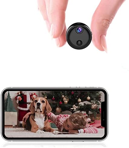 Mini Spy Hidden Camera 4K Indoor Small WiFi Wireless Nanny Cam Home Security Cameras Tiny Office Secret Surveillance Cams with 100 Days Standby Phone APP AI Human Detection Auto Night Vision (Black)
