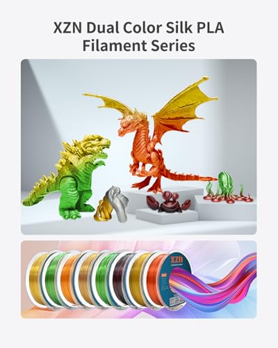 Image of Silk PLA Filament 1.75mm Dual Color Blue Green 1KG, Metal-Like Shiny 3D Printer Filament, Precision ±0.02mm, Neatly Wound, No Clog /Bubble, Durable, Excellent Layer Adhesion, Fits Most FDM Printers