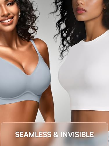 Image of Wireless Jelly Bras for Women No Underwire - S-2XL Seamless Padded T-Shirt Bralette with Support, Comfortable Everyday Bra