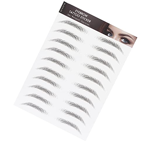 Waterproof Long Lasting Natural Eyebrow Tattoo Sticker - Grooming and Shaping Makeup for Women Girls (BLACK-06)