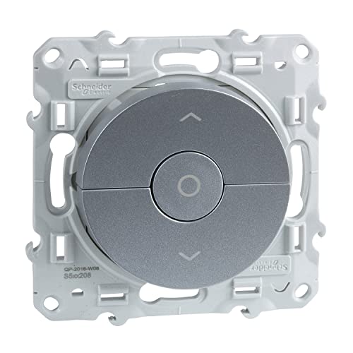 Schneider Electric - Odace, interrupteur Alu, 3 boutons montée/descente/stop pour volets-roulants - S530208