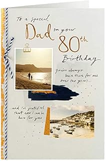 Clintons: Beach Snapshot Dad 80th Birthday Card, 80th Dad Milestone Birthday Greetings Card, 235x159mm, multi, 1140192