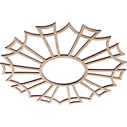 Image of Ekena Millwork 16 inchOD x 5 5 /8 inchID x 3 /8 inchT Augustus Wood Fretwork Pierced Ceiling Medallion, Alder
