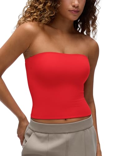 CRZ YOGA Butterluxe Double Lined Tube Tops for Women - Going Out