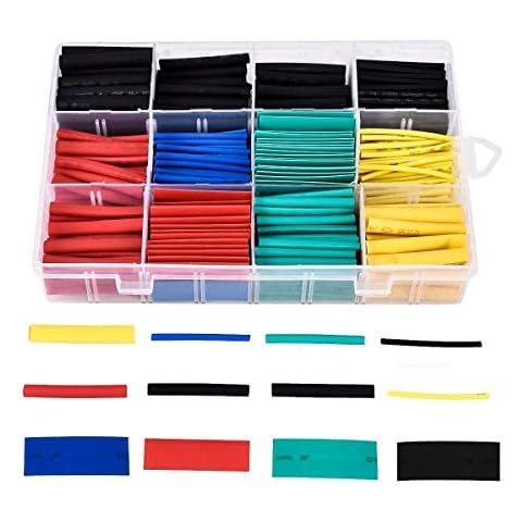 530 Pcs Heat Shrink Tubing kit, Electric Insulation Heat Shrink Wrap Cable Sleeve,5 Colors in 12 Sizes Cover