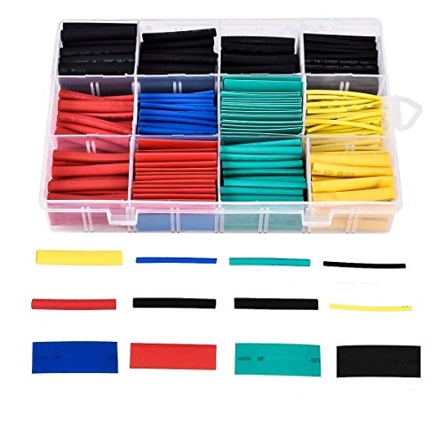 Kit de 530 gaines thermorétractables pour isolation électrique, 5 couleurs en 12 tailles Cover