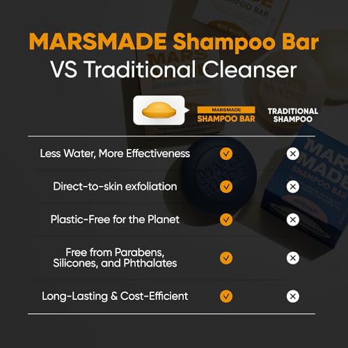 Image of MARS MADE Ginger Shampoo Bar 2.0 - Hydrating & Moisturizing Natural Hair Soap for Hair Vitality & Scalp Nourishment - Solid Shampoo for All Hair Types (120g, 4.23oz)