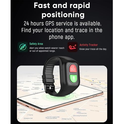 Reloj inteligente de seguimiento GPS con botón de emergencia SOS, llamada de voz 4G, recordatorio de medicación y vibración para ancianos, demencia, cuidado de Alzheimer