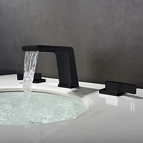 Mitigeur de lavabo noir robinet d'évier de salle de bain 3 trous