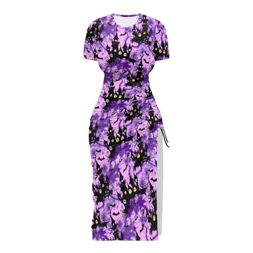 Image of Short Sleeve Dress for Women,Sexy Bodycon Dress,Plus Size Slit Dress,String Design s-4xl