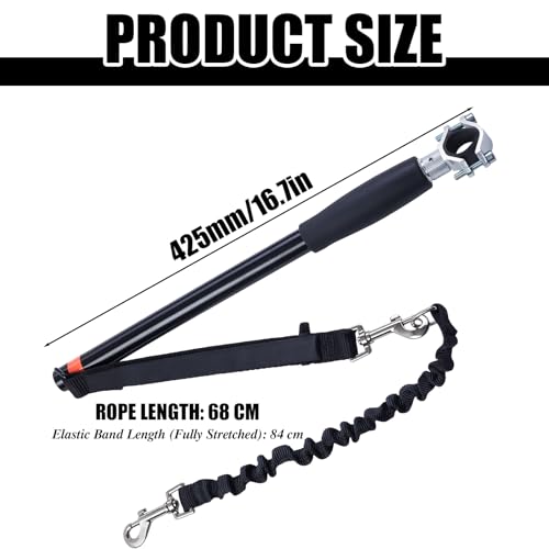 VEGOATY Fahrradleine für Hunde: Hundeleine Fahrrad mit Stoßfeder und Abstandhalter, Hände frei Fahrrad-Hundeleine, Einfache Installation und Demontage Hundeleine für Radfahren, für Fahrrad und Traini