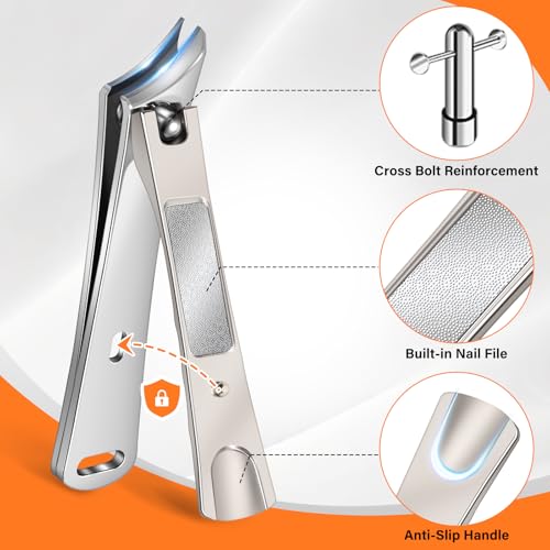 FULUNS Toenail Clippers Set for Thick Nails - 5-in-1 Kit with Code