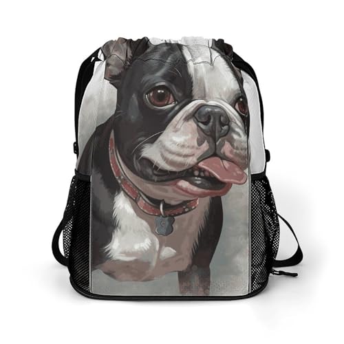 Boston Terrier sac à dos étanche à cordon fini les affaires mouillées