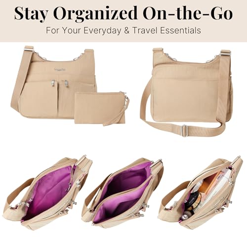 Image of Baggallini Crossbody Travel Bag 11x8.5 Lightweight Water-resistant Nylon Handbag