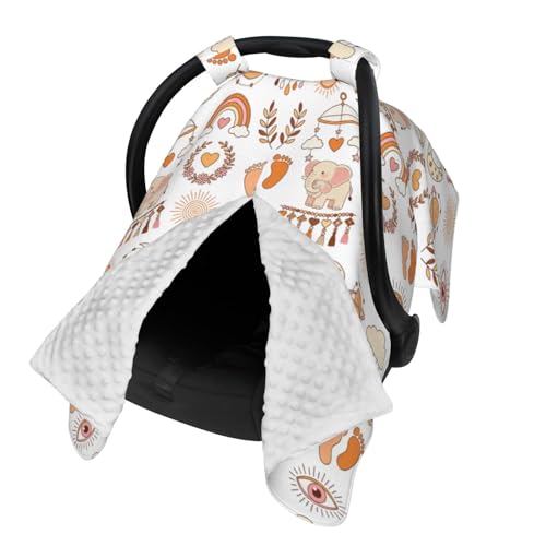 Image of Boho Baby Car Seat Canopy Cover, Nursing Cover for Newborn, Boho Baby Stuff Stroller Cover for All Seasons
